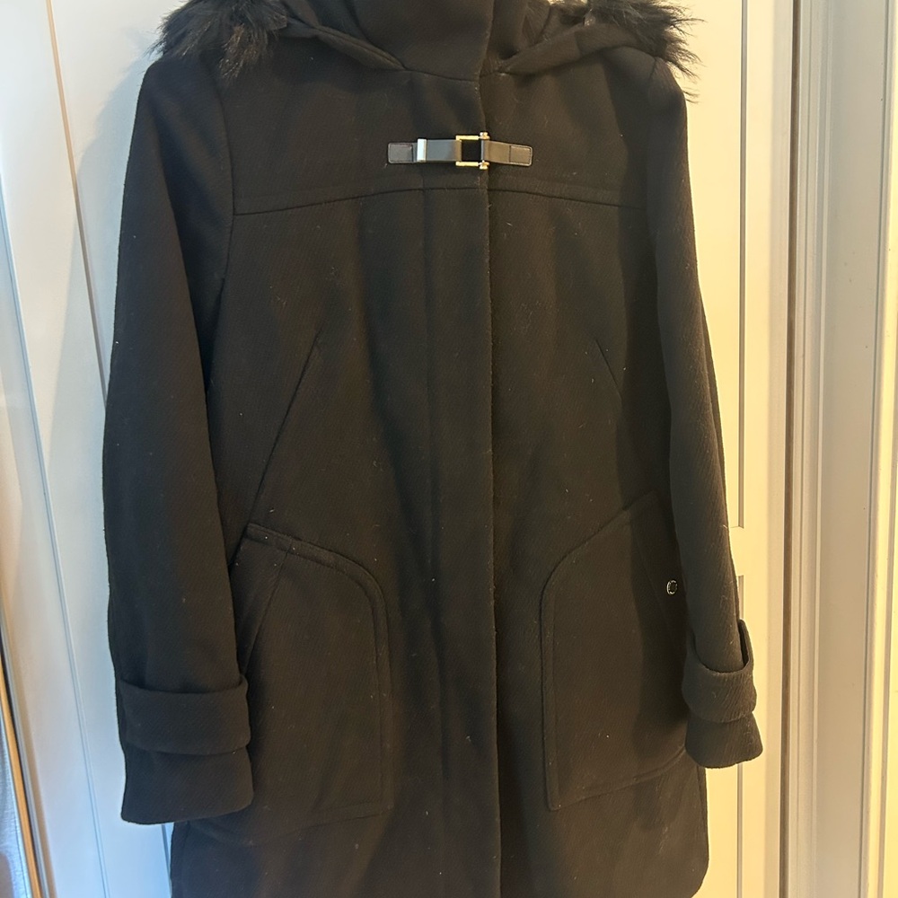 Cole Haan Signature Wool Jacket with Faux Fur Trim